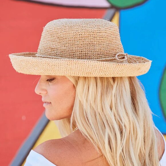 Scala Raffia Straw Bucket Hat - Picture 1 of 6